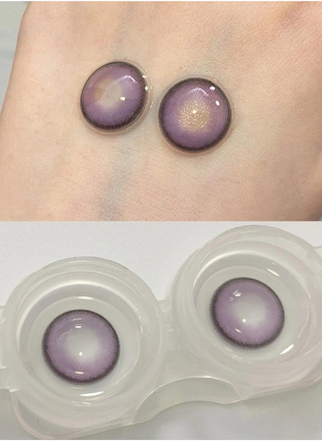 Mill Creek Mill creek color contact lenses 14.5MM hydrogel lenses can be used for 12 months 1 pair of 2 purple glasses  - Image 2