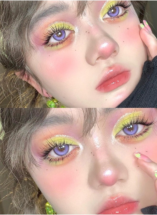 Mill Creek Mill creek color contact lenses 14.5MM hydrogel lenses can be used for 12 months 1 pair of 2 purple glasses  - Image 3