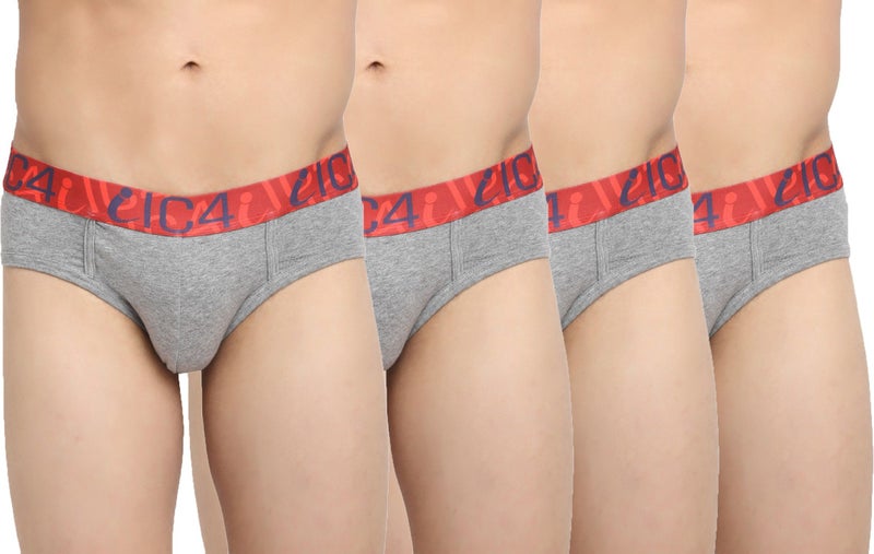 IC4 Store Grey Classic Briefs for Men - Pack of 4 - Image 1