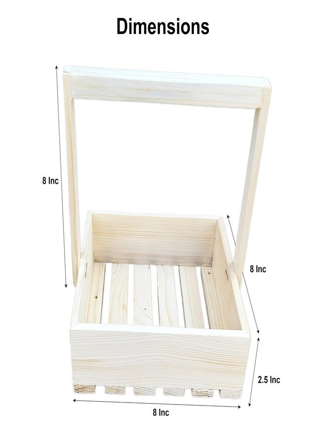 MOVE2WOOD Pinewood Gift Basket for Hamper Making - 8X8 INCHES - Image 2