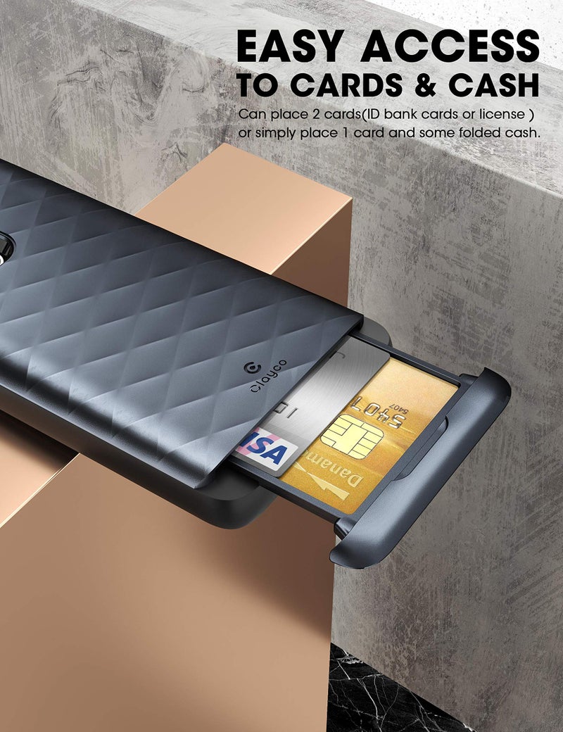 Clayco Case for Galaxy S20 Ultra, [Argos Series] Premium Hybrid Protective Wallet Case for Galaxy S20 Ultra (Built-in Credit Card/ID Card Slot) (Black) - Image 4