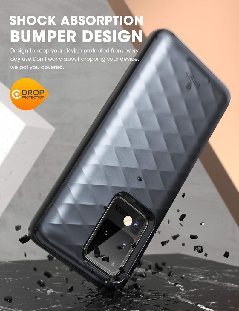 Clayco Case for Galaxy S20 Ultra, [Argos Series] Premium Hybrid Protective Wallet Case for Galaxy S20 Ultra (Built-in Credit Card/ID Card Slot) (Black) - Image 3