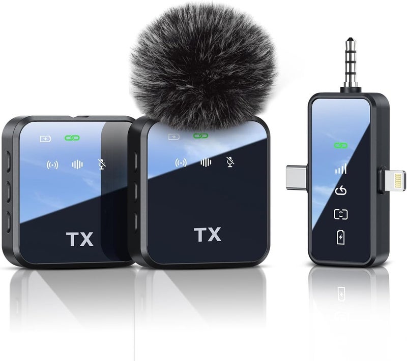Oasisgalore Wireless Lavalier Microphone for YouTube Videos - Bluetooth Mic for iPhone/Android/Camera - Image 1