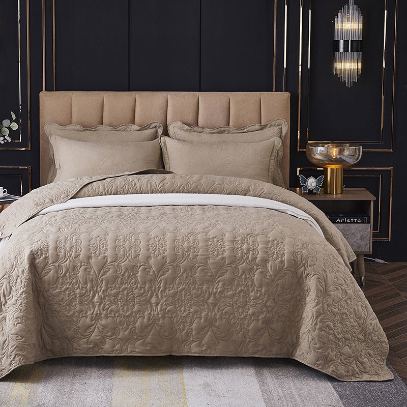 Nantong Home Textile Bedding Kit Washed Cotton Quilted Quilted Bed Cover Sheet Three-Piece Set - Image 2