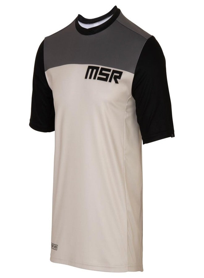 إم اس أر قميص ركوب الدراجات الجبلية MSR Rush بأكمام قصيرة، رمادي/أسود، مقاس XXL - Image 1