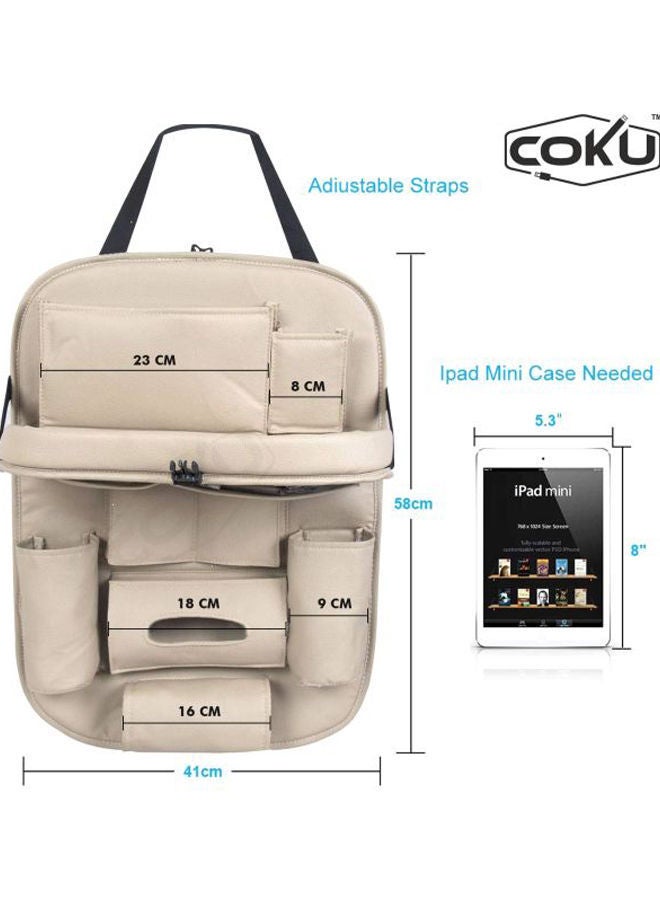 NIBEMINENT Rear Car Seat Hanging Storage With Foldable Table Tray - Image 2