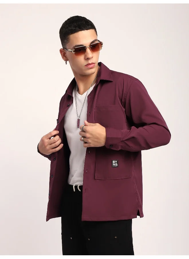 بيونغ French Wine Angular Pocket Shirt