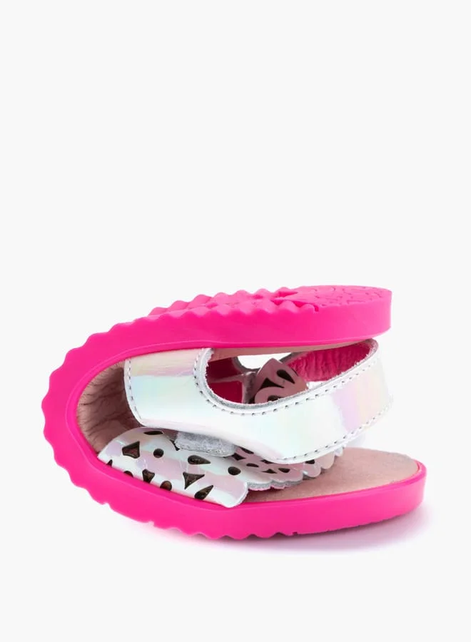 Pablosky Girls' Cutout Detail Sandals with Hook and Loop Closure
