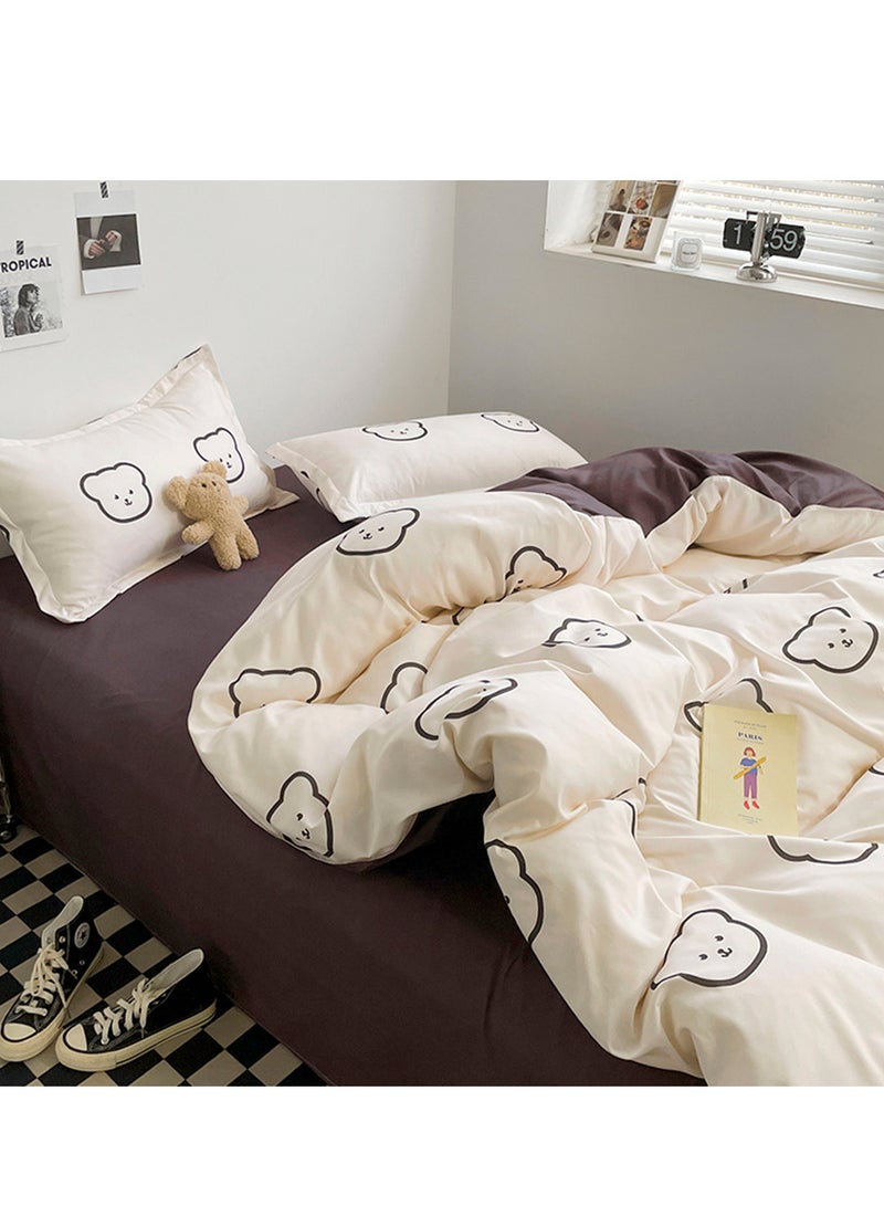 MIXDE 4-Piece Set Bedding Modal Quilt Cover Set with 1 Quilt Cover 1 Sheet and 2 Pillowcases 2m Bed (200 * 230cm) - Image 2