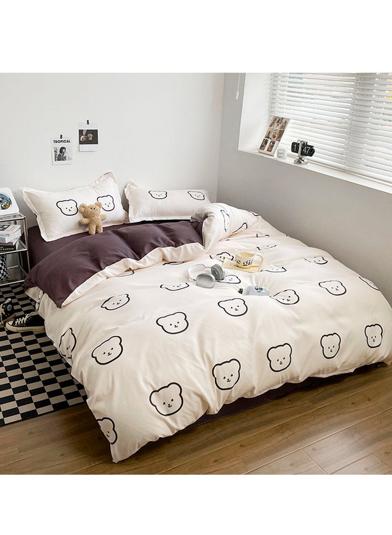 MIXDE 4-Piece Set Bedding Modal Quilt Cover Set with 1 Quilt Cover 1 Sheet and 2 Pillowcases 2m Bed (200 * 230cm) - Image 4