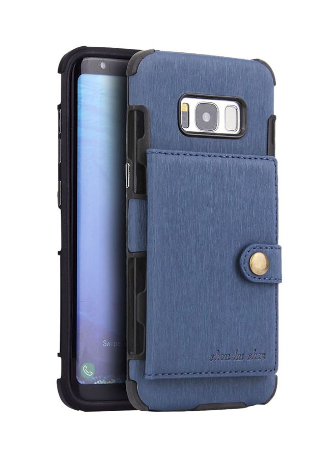 NIBEMINENT Protective Wallet Case Cover For Samsung Galaxy S8 Blue  - Image 2