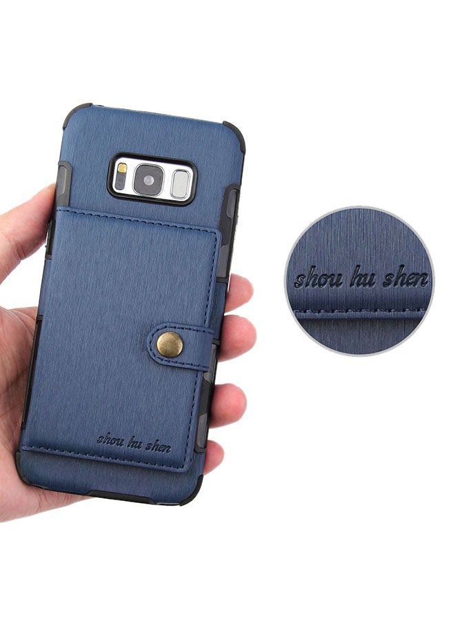 NIBEMINENT Protective Wallet Case Cover For Samsung Galaxy S8 Blue  - Image 5