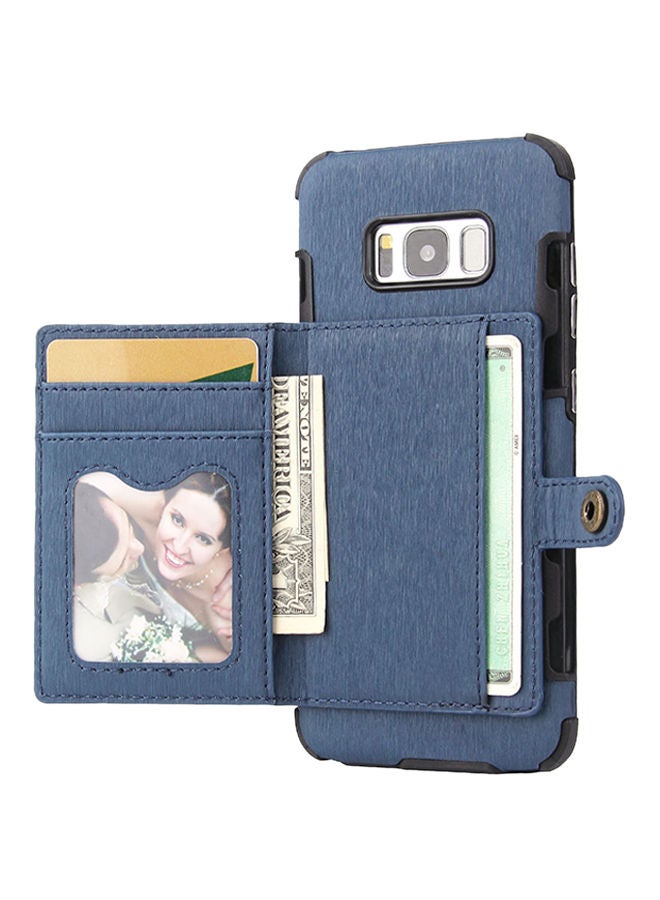 NIBEMINENT Protective Wallet Case Cover For Samsung Galaxy S8 Blue  - Image 1