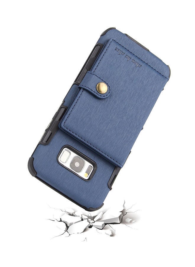 NIBEMINENT Protective Wallet Case Cover For Samsung Galaxy S8 Blue  - Image 3