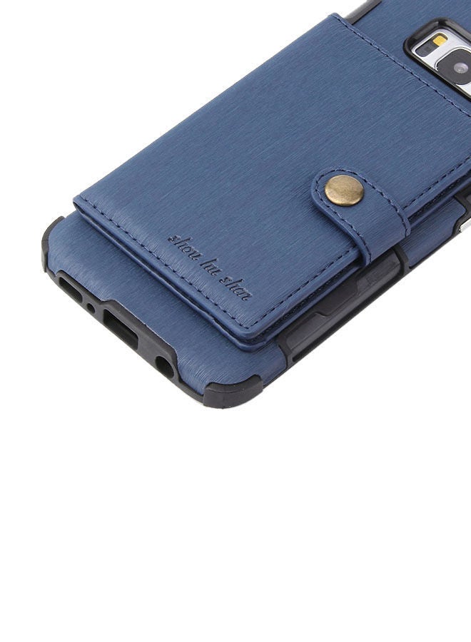 NIBEMINENT Protective Wallet Case Cover For Samsung Galaxy S8 Blue  - Image 4