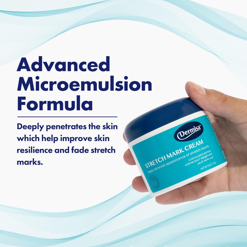 Dermisa Stretch Mark Cream | With Cocoa Butter, Vitamin E, Collagen & Elastin | 4 OZ | Pack of 2 - Image 2