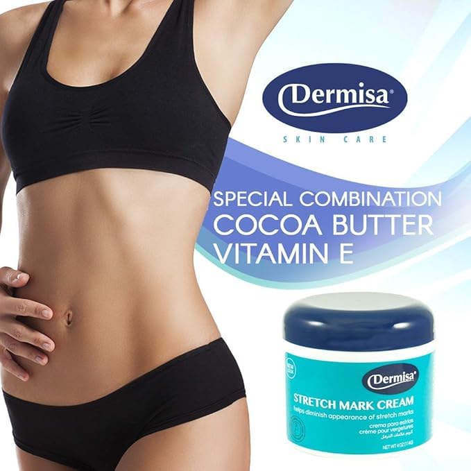 Dermisa Stretch Mark Cream | With Cocoa Butter, Vitamin E, Collagen & Elastin | 4 OZ | Pack of 2 - Image 4