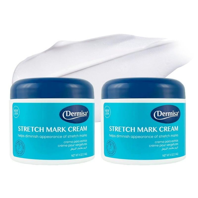 Dermisa Stretch Mark Cream | With Cocoa Butter, Vitamin E, Collagen & Elastin | 4 OZ | Pack of 2 - Image 1