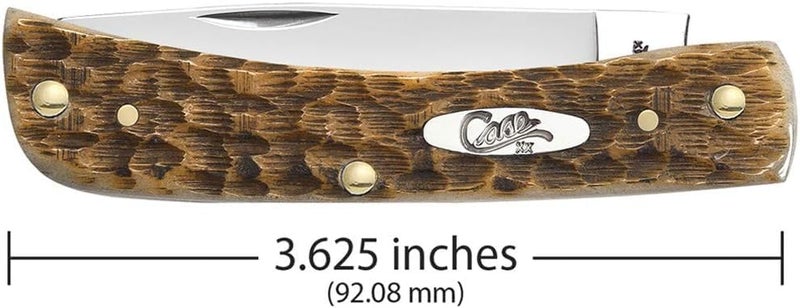 Case XX WR Pocket Knife Sod Buster Jr, Amber Bone Handle, Stainless Steel Blades, Length Closed: 3 5/8 Inches W/Sharpening Stone - Image 2