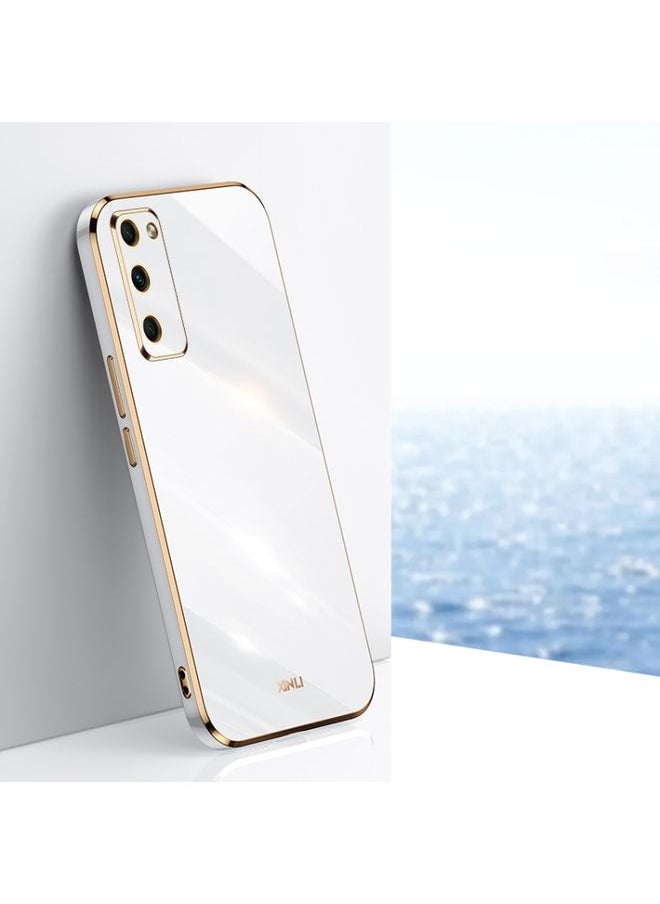 HuHa Case Cover For Honor 30 Youth XINLI Straight 6D Plating Gold Edge TPU Shockproof Case White 
