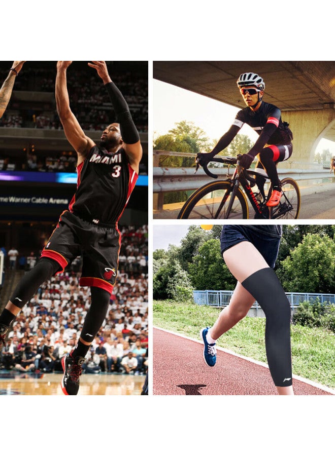 Li-Ning Basketball Sports Leg Guards, Long Thigh And Calf Protection, For Men'S Running, Breathable Compression Knee Sleeves, Xl Size - Image 4