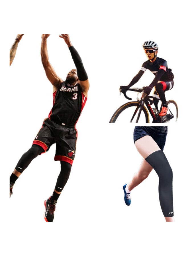 Li-Ning Basketball Sports Leg Guards, Long Thigh And Calf Protection, For Men'S Running, Breathable Compression Knee Sleeves, Xl Size - Image 2