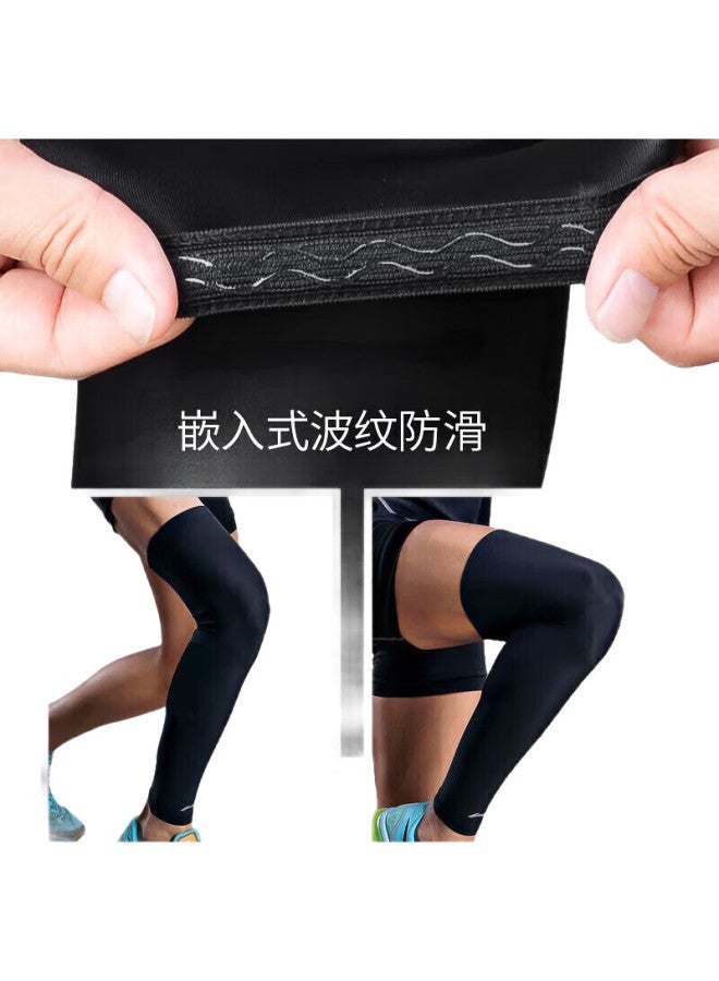 Li-Ning Basketball Sports Leg Guards, Long Thigh And Calf Protection, For Men'S Running, Breathable Compression Knee Sleeves, Xl Size - Image 1
