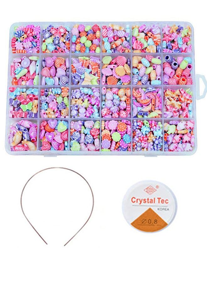 Ant 550PCS Beads for Jewelry Making Bulk Kit for Kids Girls, Multiple Cute Patterns Beads for Bracelets Jewelry Making DIY Arts Crafts Gift , Colorful Beads for Bracelets Necklaces Earrings Rings DIY Toy  - Image 1