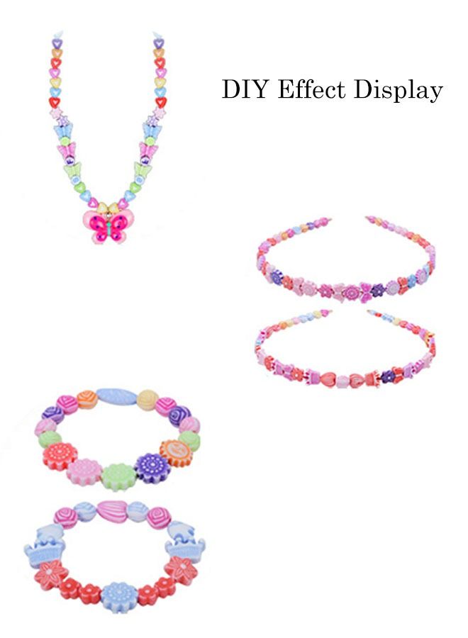 Ant 550PCS Beads for Jewelry Making Bulk Kit for Kids Girls, Multiple Cute Patterns Beads for Bracelets Jewelry Making DIY Arts Crafts Gift , Colorful Beads for Bracelets Necklaces Earrings Rings DIY Toy  - Image 4