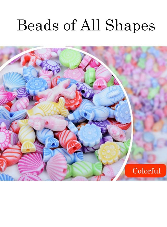 Ant 550PCS Beads for Jewelry Making Bulk Kit for Kids Girls, Multiple Cute Patterns Beads for Bracelets Jewelry Making DIY Arts Crafts Gift , Colorful Beads for Bracelets Necklaces Earrings Rings DIY Toy  - Image 3