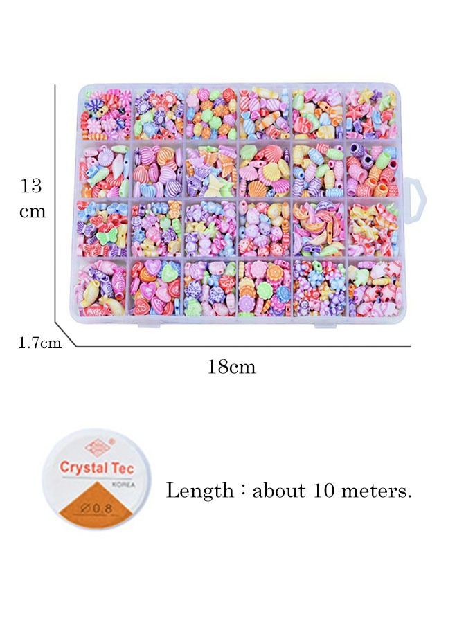 Ant 550PCS Beads for Jewelry Making Bulk Kit for Kids Girls, Multiple Cute Patterns Beads for Bracelets Jewelry Making DIY Arts Crafts Gift , Colorful Beads for Bracelets Necklaces Earrings Rings DIY Toy  - Image 2