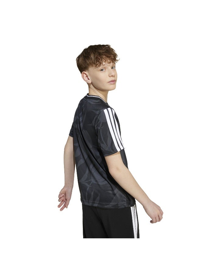 Adidas J HOT AOP TEE Dark Grey Training For Junior 7-8Y  - Image 4
