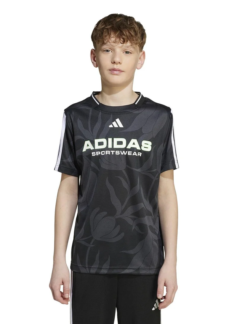 adidas تيشيرت أطفال بأكمام قصيرة رمادي
