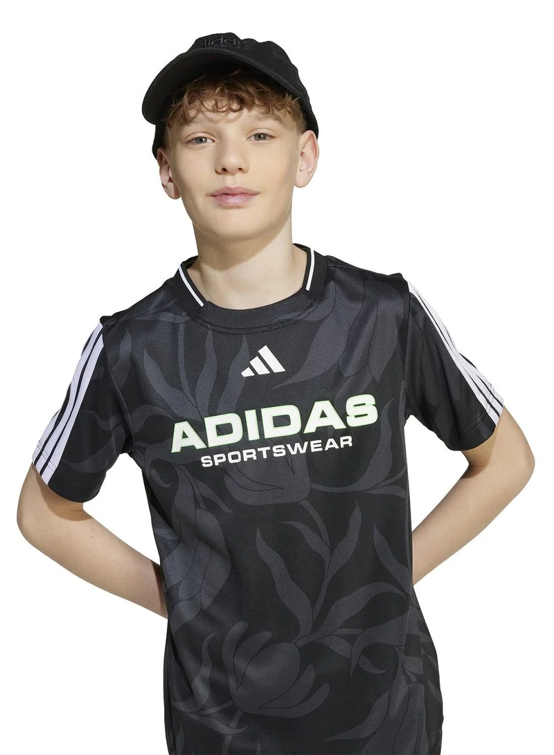 adidas تيشيرت أطفال بأكمام قصيرة رمادي