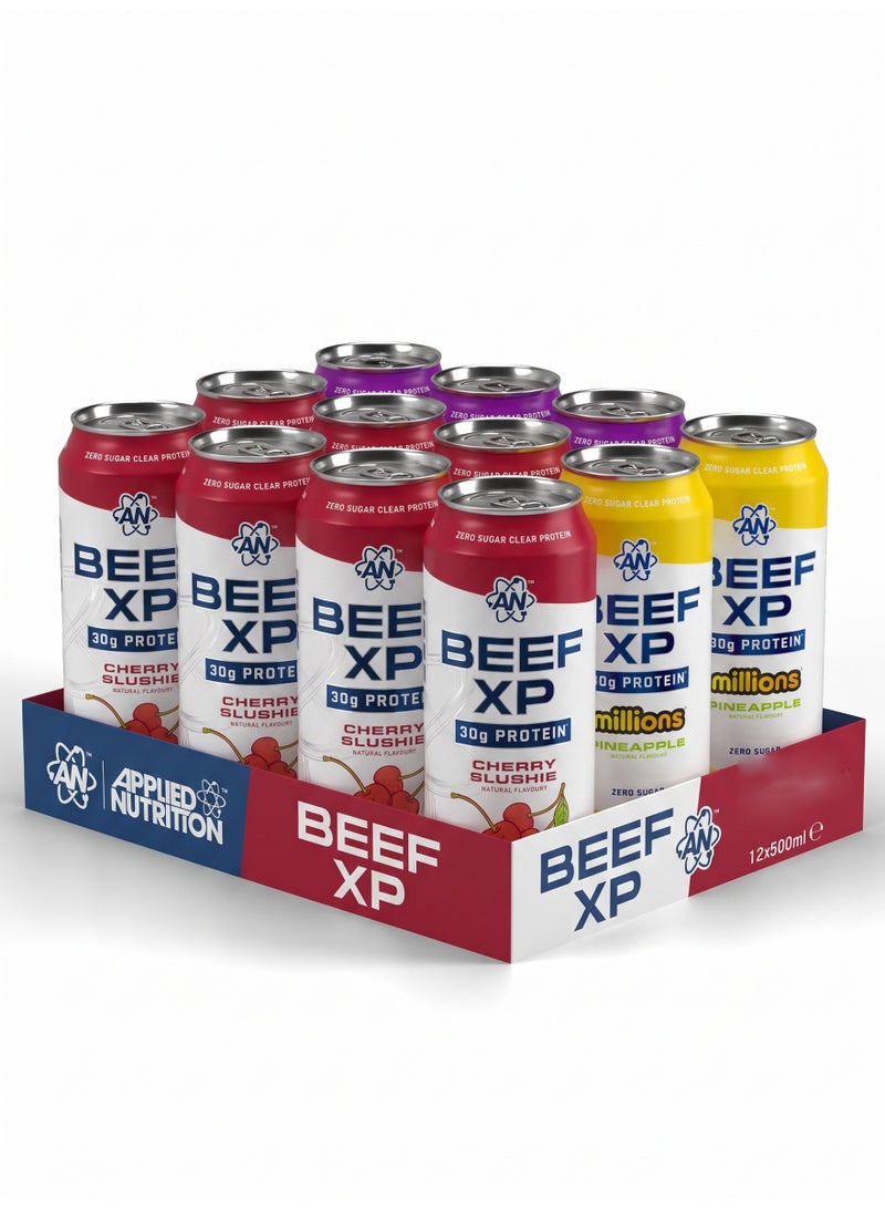 Applied Nutrition Beef-XP Clear Protein Drink Cans , Ready-to-Drink, Dairy-Free, 500ml-Mix & Match, Pack of 12 - Image 1