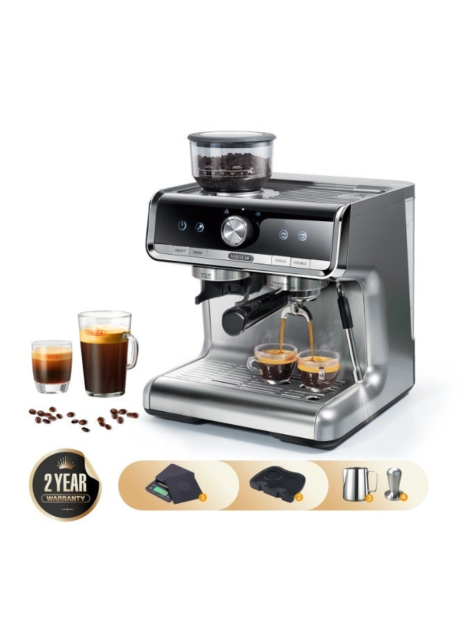 HiBREW Barista Pro Bean-to-Cup Espresso Machine – Commercial Grade Built-in Grinder & Full Barista Kit (Tamper/Milk jug) for Home, Cafe & Office H7 - Image 2