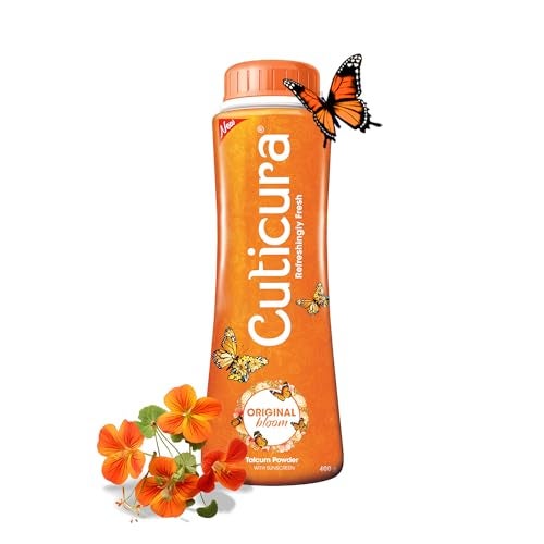 Cuticura Original Bloom Talcum Powder with Sunscreen 400g | Odour control | Long lasting fragrance | 100% Vegan | Cruelty-free | Refreshingly Fresh Talc - Image 1