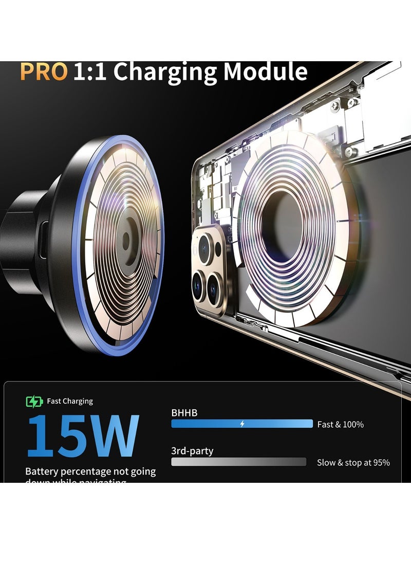 general Magnetic Wireless Car Charger Mount, Mag-Safe Compatible Car Mount Wireless Charger, Dashboard u0026 Air Vent Car Phone Mount Compatible for iPhone 15 14 13 12 Pro Max Mini etc - Image 2