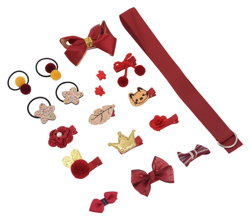 YELLOW BEE Cute Hair Clips Set for Girls - (Red) Set of 18, Girls Hair Accessories for Hair Styling Clips, Perfect for Occasions like Birthday, Parties & Ideal Gift for Girls - Image 2