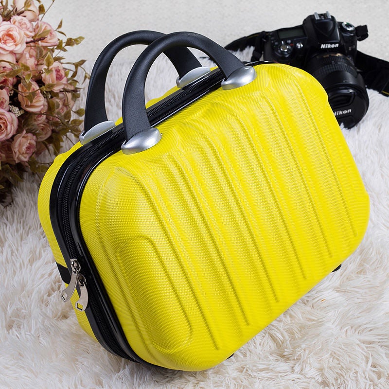 [A variety of optional] inch cosmetic bag mini suitcase Womens Cosmetic Box small suitcase portable suitcase Vitality Yellow [Special Price]]