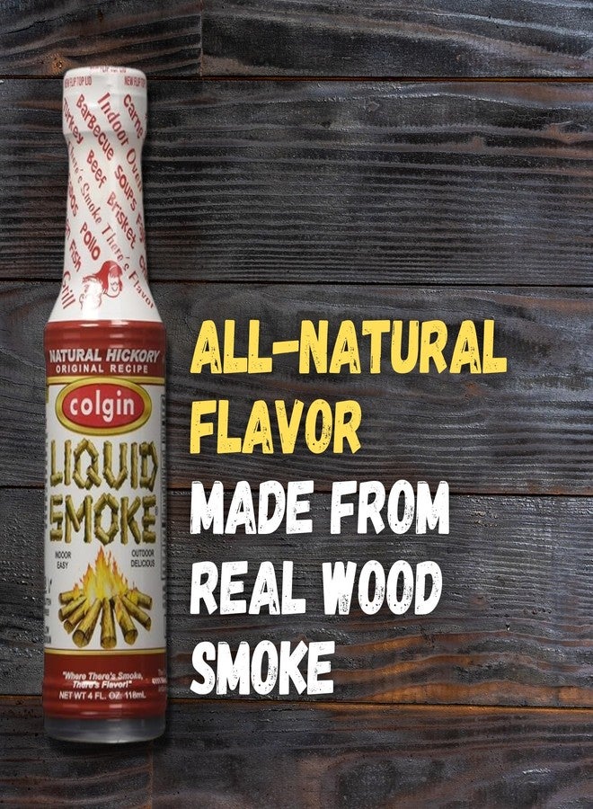 colgin دخان سائل هكوري أصلي من كولجين (4 أونصات) للطهاة المنزليين وعشاق الشواء | دخان سائل للطهي | نكهة مدخنة غنية وحلوة للحوم والصلصات والتتبيلات | مثالي للشواء والطهي (12 عبوة) - Image 2
