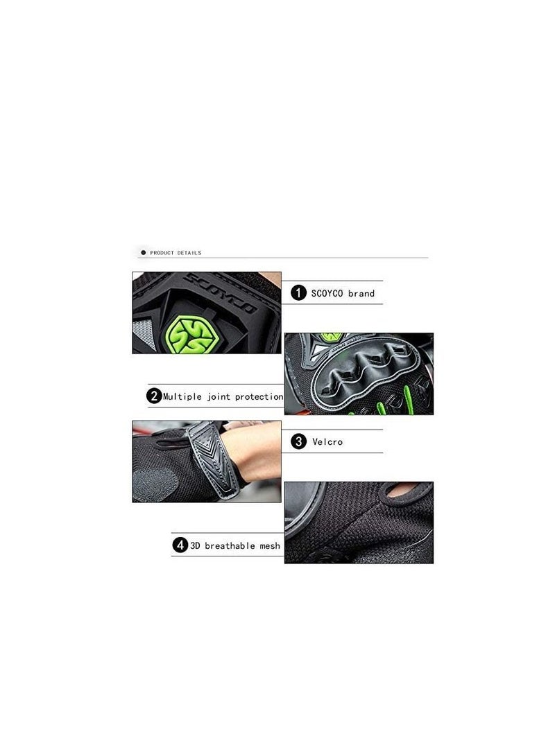 Scoyco SCOYCO Anti-Slip Breathable Reinforced Adjustable Cycling Half Finger Motorcycle Gloves MC29D - Image 3