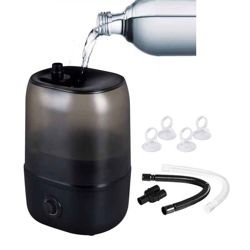 WACOOL Adjustable Reptile Fogger Terrarium Humidifier Large Tank Fog Machine with Double Hoses 4 Liter Reservoir Large Tank Terrarium Humidifier for ReptilesAmphibiansHerpsVivarium