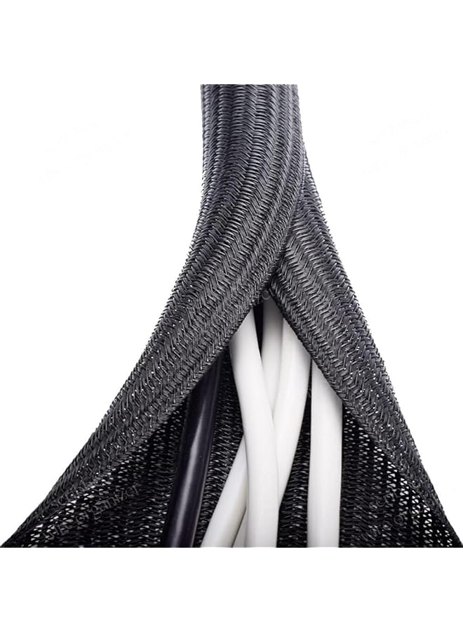 promass 6.6ft/2m - 19mm Wire organizer, Cable Sleeve for Cable management, Cord Wrap Wire Protector Tubing for Pets, PC Cable Wrap, Computer Cable Organizer Sleeve - Black (19mm-2m)
