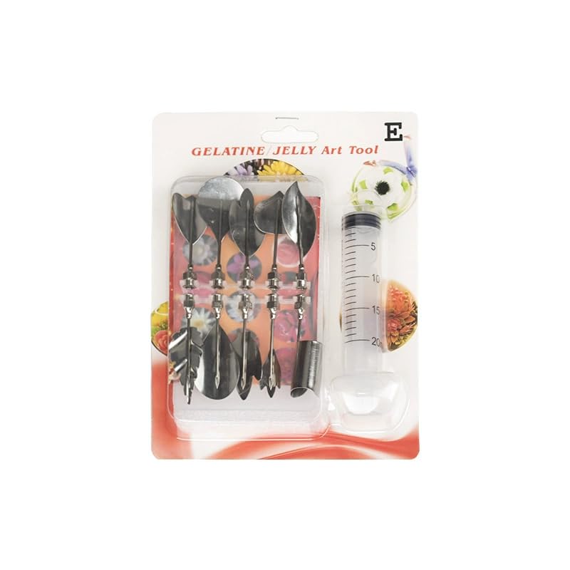 HOMETIC Stainless Steel 3D Gelatin Jelly Cake Art Tools with Syringe Nozzles Perfect for Food Decorating Baking Accs Cake Decorating E - Image 1