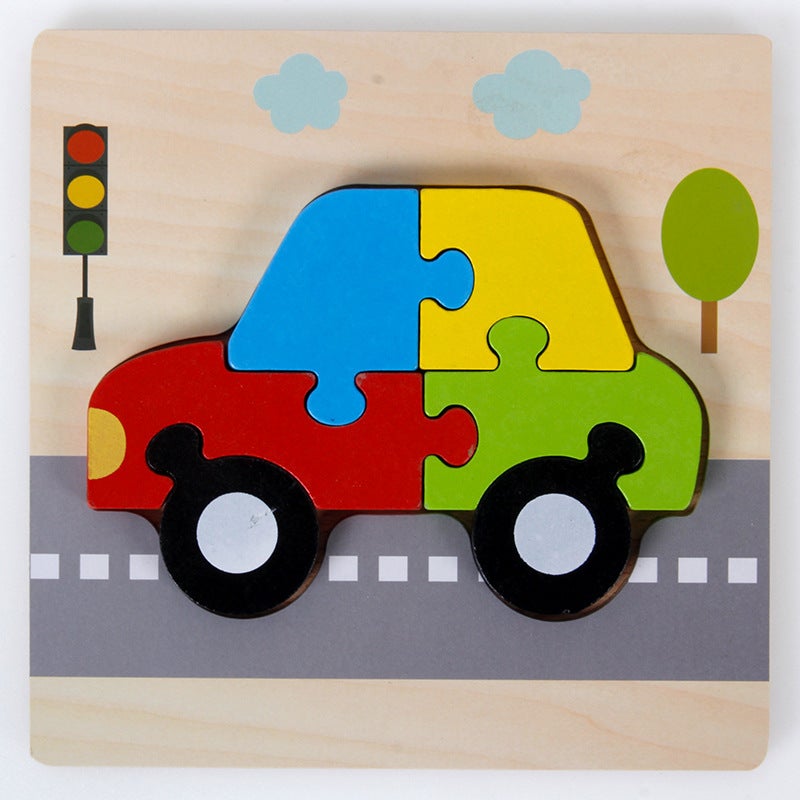 Popular Wooden 3D Wooden Board Kidsren'S Matching Puzzle Toddler Enlightenment Building Blocks Educational Toys - Image 1