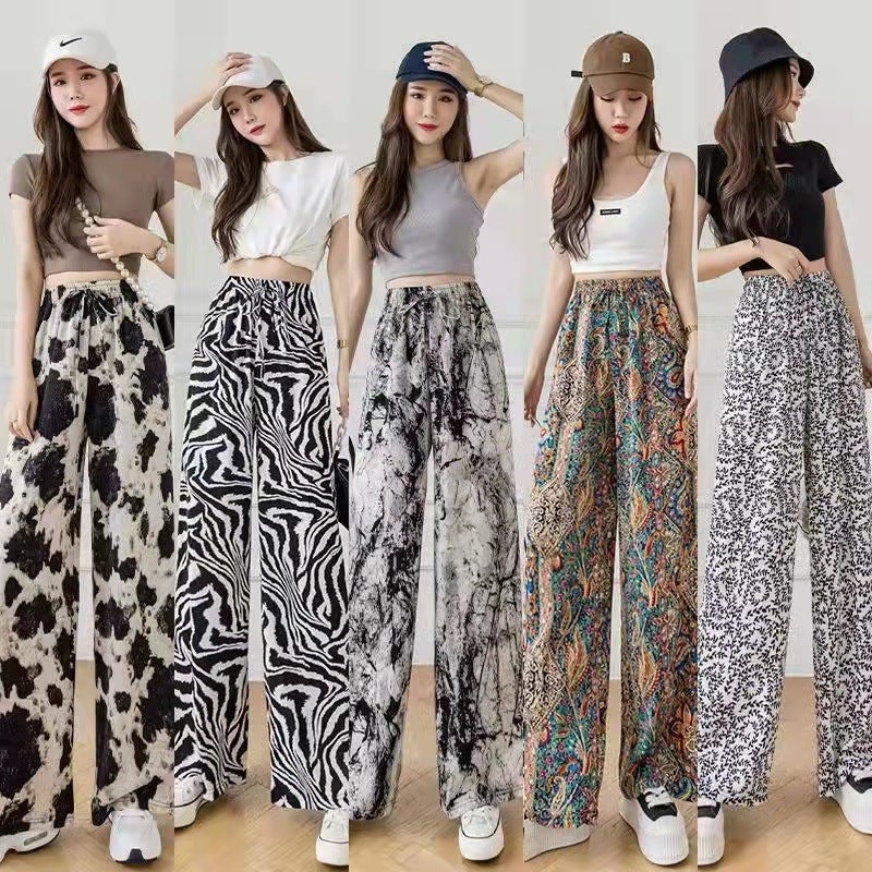 Summer Ink-Dye Casual Trousers for Women Ink painting - Image 2