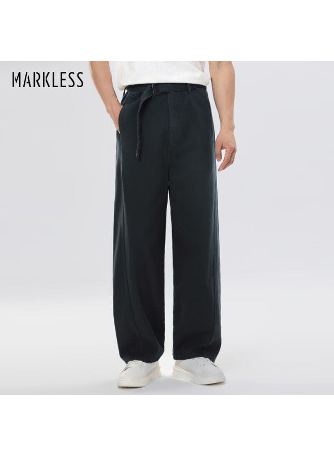 Markless High Cotton Jeans For Men, New Vintage Wash Straight-leg Pants 5001 Denim Blue M - Image 1