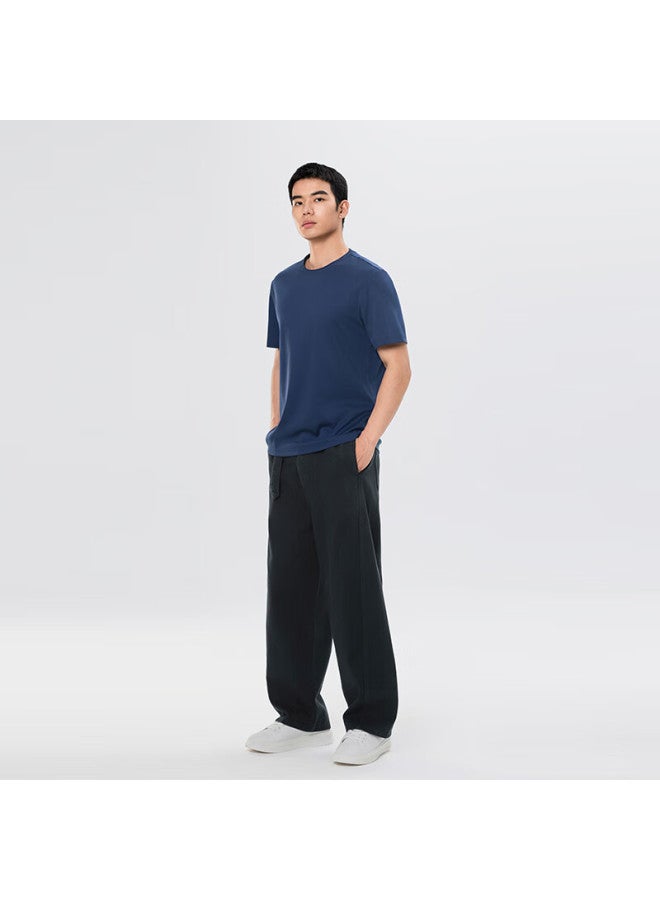 Markless High Cotton Jeans For Men, New Vintage Wash Straight-leg Pants 5001 Denim Blue M - Image 2