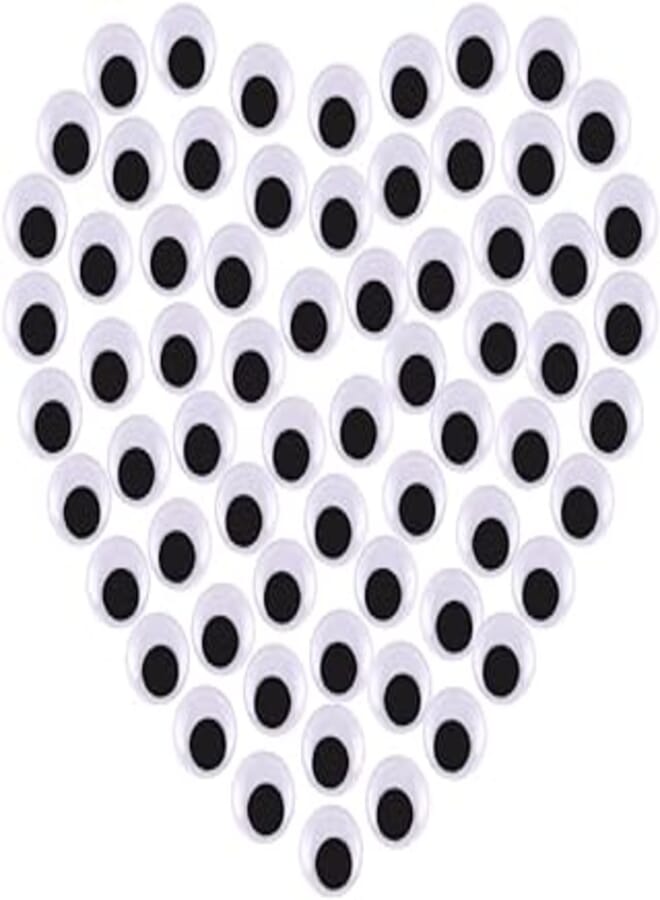 Decora 100pcs 18mm Round Wiggly Wobbly Googly Eyes Self-Adhesive Peel Sticker